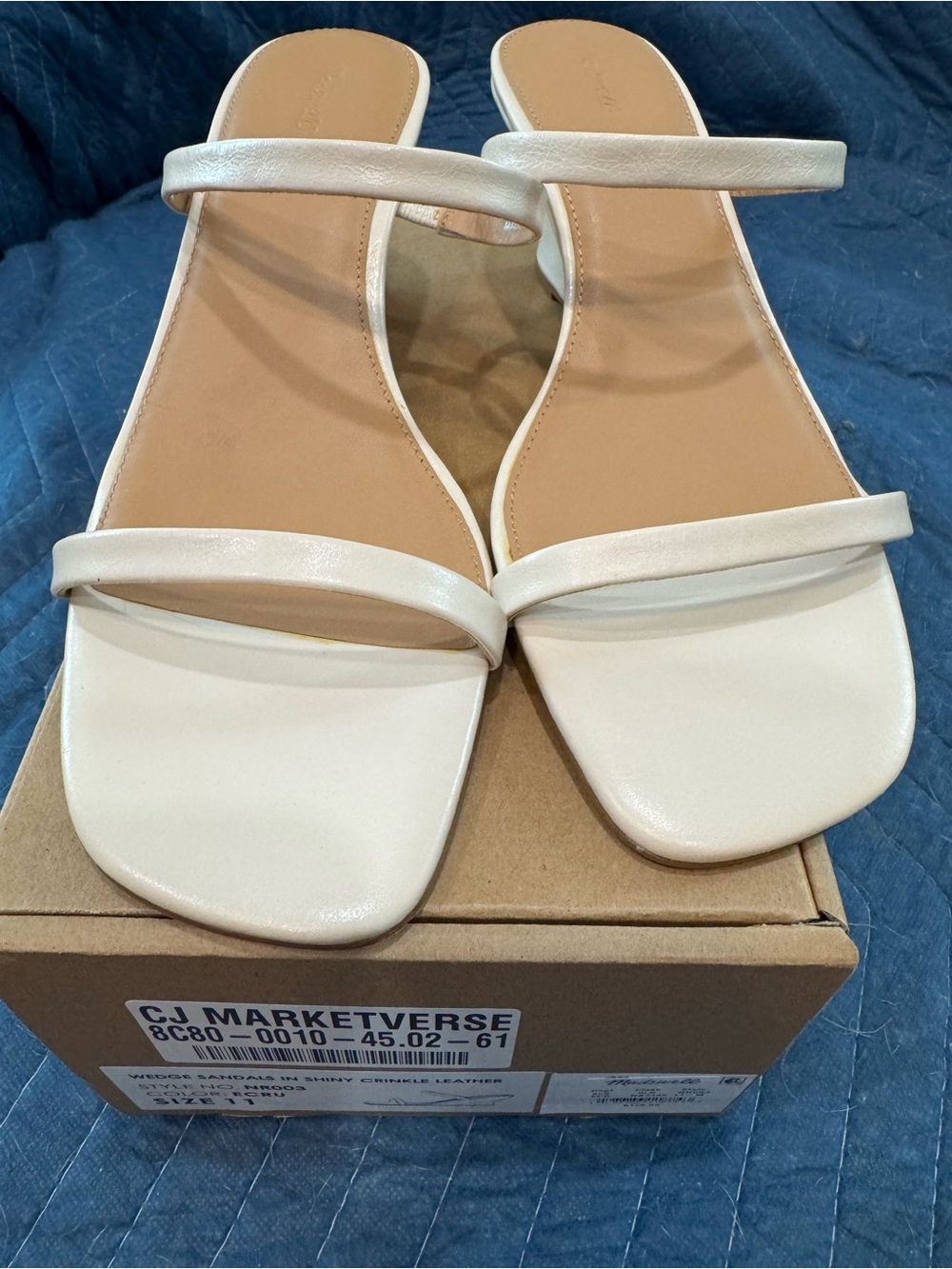 Madewell Ivory Double-Strap Slide Wedges